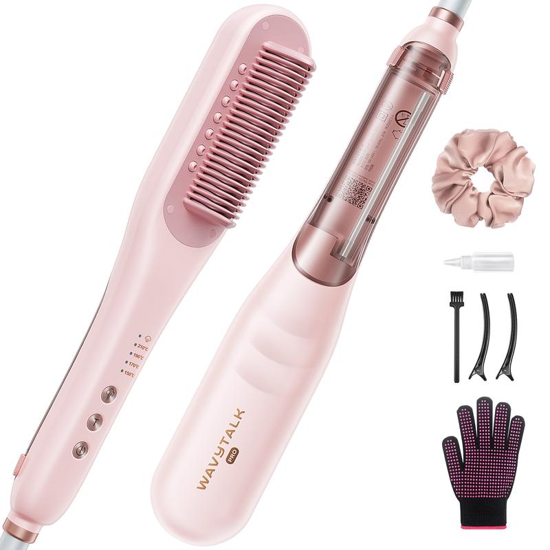 【ELIQA スチームストレートブラシ】スチームストレートブラシ、ヘアストレートブラシアイロン、水蒸気でヘアケアのストレートブラシ